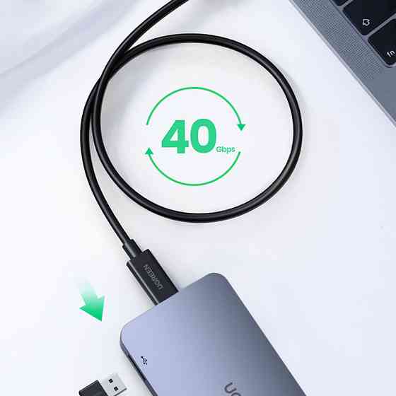 Кабель USB 4.0 Type-C M-M Thunderbolt , 0,8 м, (8K&40Gbps) Чорний, US501 Ugreen Вінниця