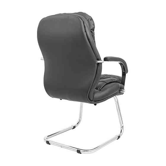 Офісне конференційне крісло Valencia Шкіра Комбо Lux CF Хром Чорний Київ