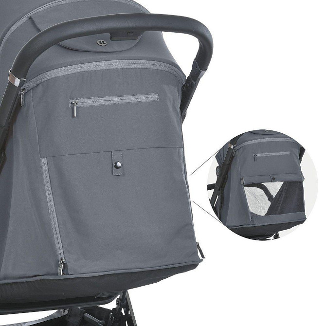 Коляска дитяча El Camino BEYA Midnight Gray прогулянкова з чохлом для ніжок у комплекті Сіра (ME 1127-B) Чернігів - фото 10