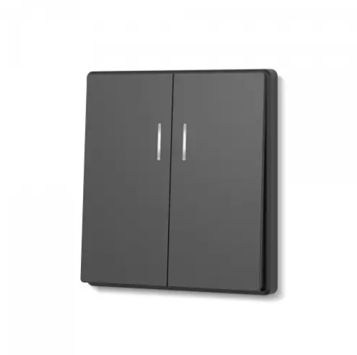 Вимикач 2кл з підсвіткою вугільно-чорний VIDEX NOTA (VF-NT-SW2L-BL) Житомир