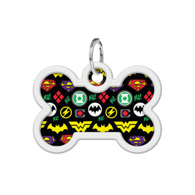 Адресник для животных WAUDOG Smart ID с QR паспортом "Супергерои логомания" кость 40х28 мм (0640-1014) Винница - изображение 2