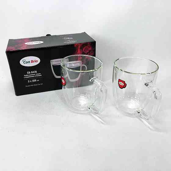 Набор чашек для кофе с двойным дном Con, Прозрачная чашка с двойным дном Кружка FS-47 Ивано-Франковск