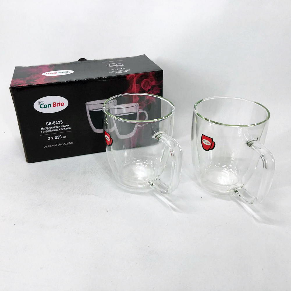 Дві чашки з подвійним дном, Набір чашок з подвійними стінками 2 шт Чашка подвійною стінкою FS-47 Івано-Франківськ - фото 2