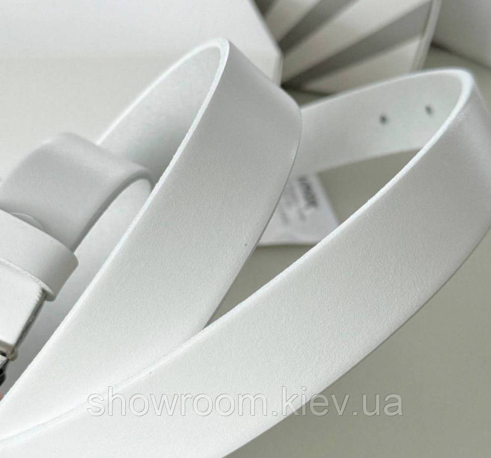 Женский белый кожаный ремень Celine black (3 cм) Киев - изображение 5