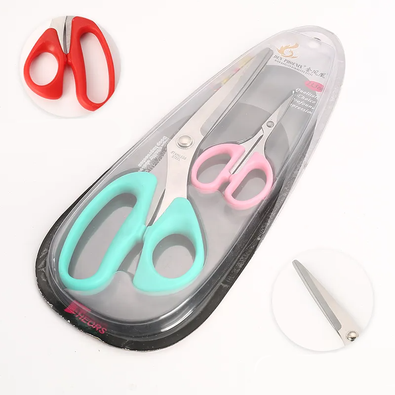 Ножницы портновские из нержавеющей стали с пластиковой ручкой для шитья, набор ножниц 2в1, красного цвета Каменец-Подольский - изображение 2