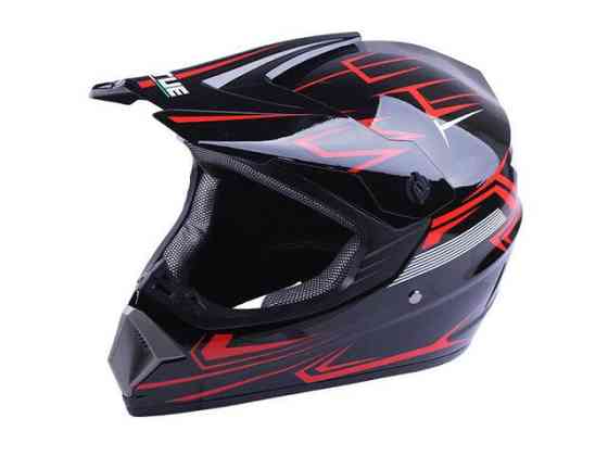 Шлем мотоциклетный кроссовый MD-905  (черно-красный, size S) Мукачево