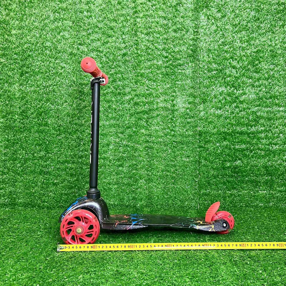 Самокат триколісний Skyper MINI колеса PU 120мм на 2-4 роки Червоно-чорний з принтом (112-70899) Чернигов - изображение 7