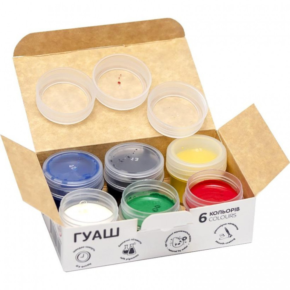 Дитячі гуашеві фарби 7C20602, 6 кольорів по 16 мл Вінниця - фото 2