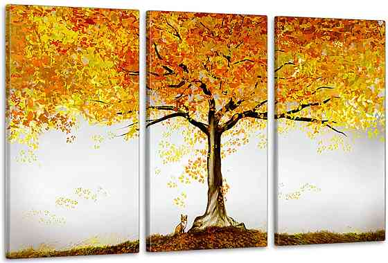 Модульная картина в гостиную / спальню  Золота Осінь   ART-105_3A 70х130 см Киев