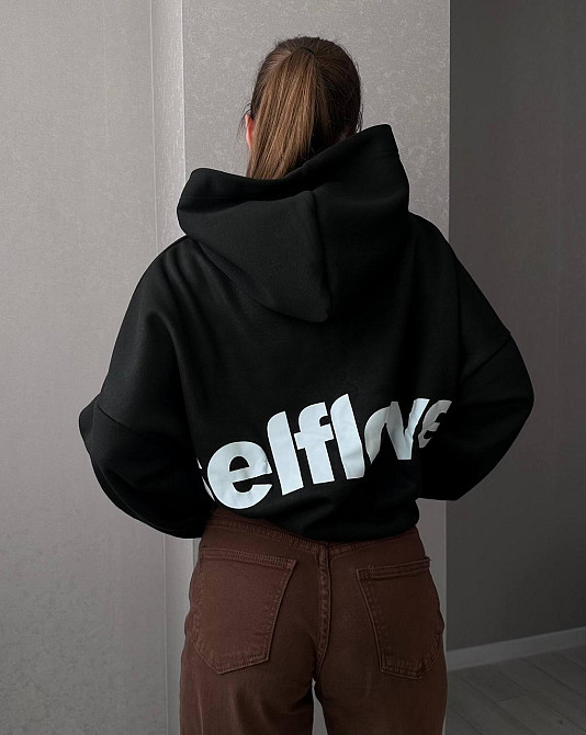 Жіноча стильна тепла худі оверсайз якісна трьохнитка на флісі Одеса - фото 5