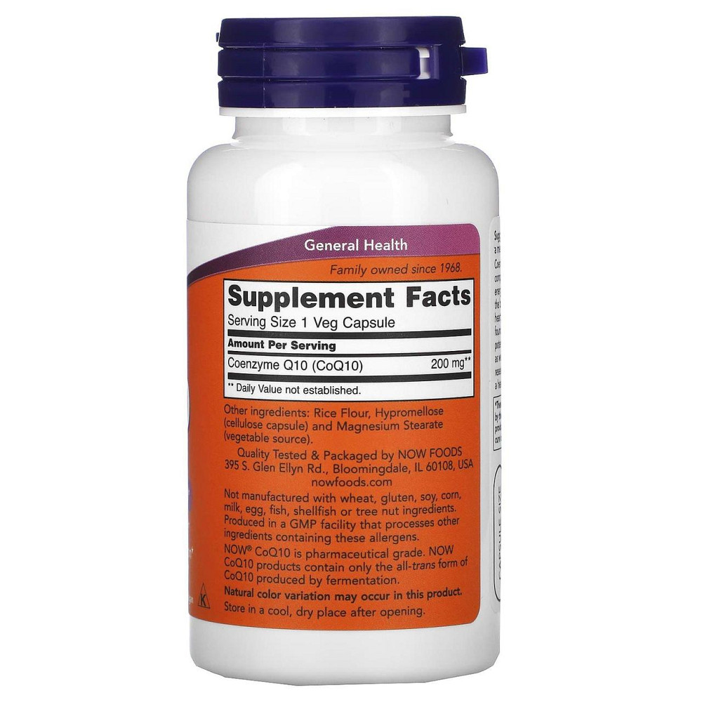 Коэнзим Q10 Now Foods CoQ10  200 мг 60 вегетарианских капсул Киев - изображение 2