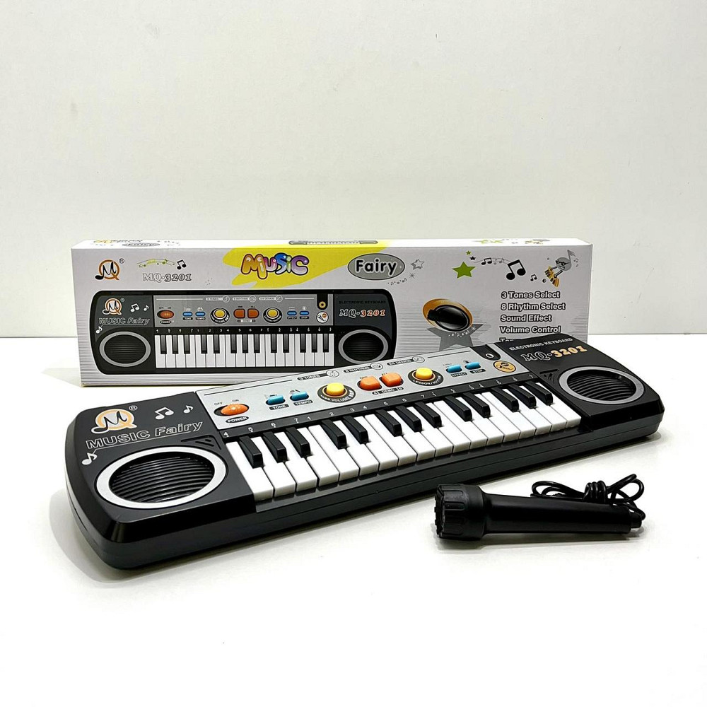 Синтезатор дитячий з мікрофоном 24 мелодії регулювання гучності Чорний (MQ 3201) Чернигов - изображение 9