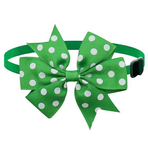 Бантик на шею для собак и котов one size зелено-белый Киев