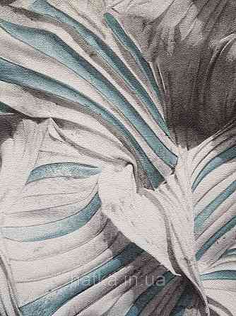 Шпалери вінілові на флізеліні гарячого тиснення DU&KA 1.06х10 вензель основа під штукатурку сірі коричневі Київ