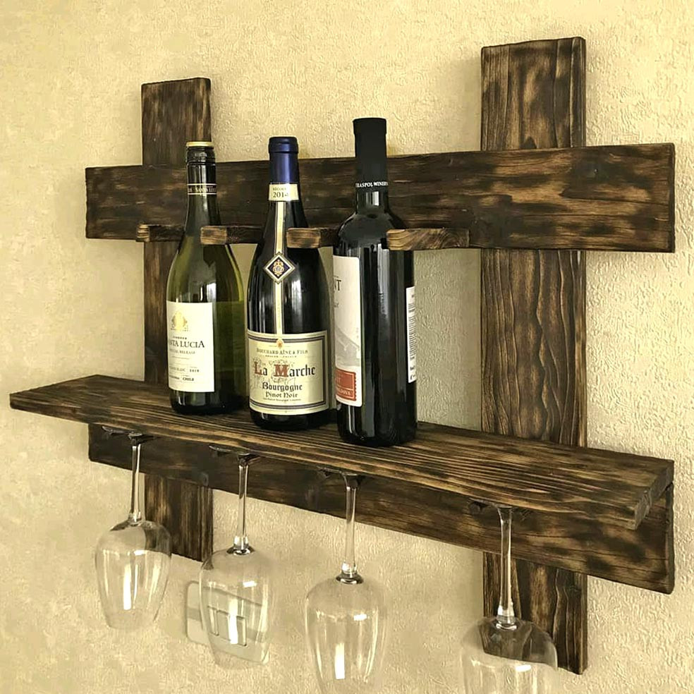 Настінна винна полиця "Камікава" мустанг Миколаїв - фото 1