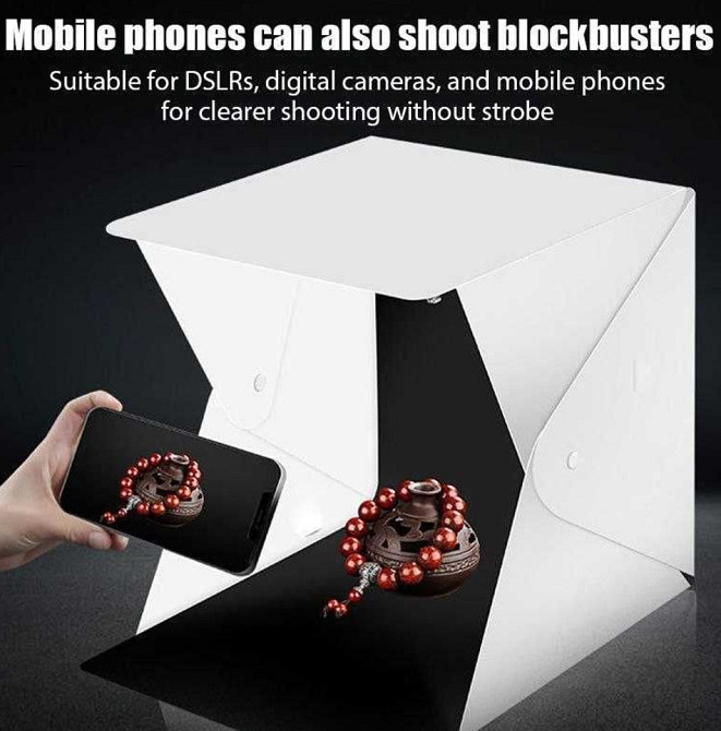 Складаний LED лайтбокс для предметного фотознімання, фотобокс USB Новий! Київ - фото 2