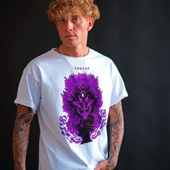 Футболка чоловіча з  принтом Наруто Сусаноо Саске Белая Розмір 48 Anime0016 Дніпро