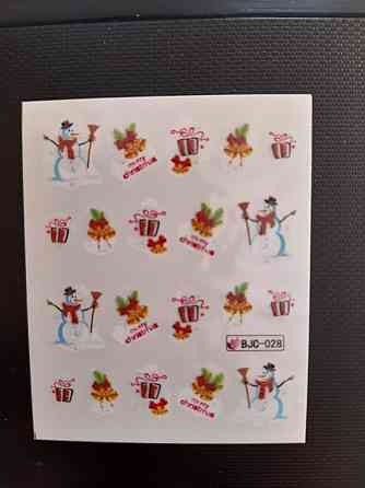 Наклейки на ногти снеговики - размер наклейки 5*6см, инструкция есть в описании товара Киев