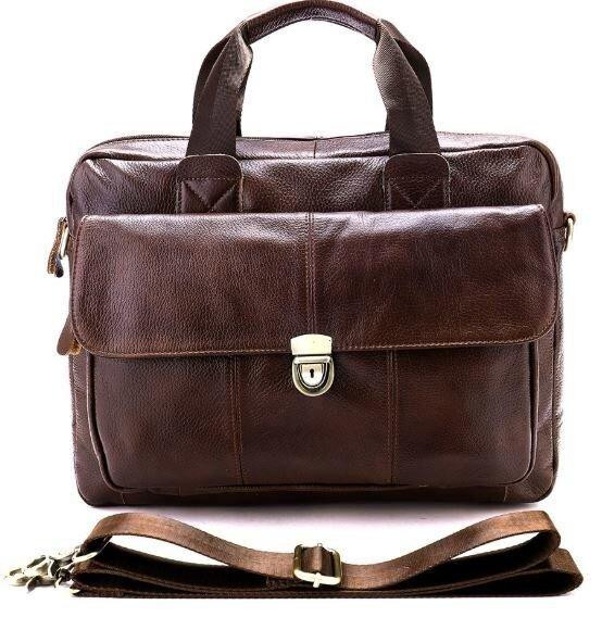 Сумка чоловіча шкіряна горизонтального типу Vintage 14798 Коричнева Київ - фото 5