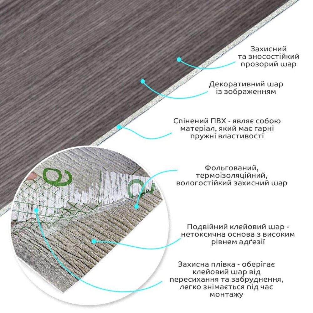 Самоклеюча вінілова плитка Попелясте дерево Київ - фото 2