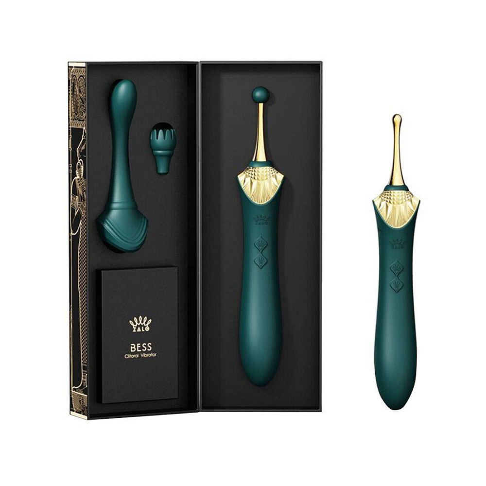 Вагинально-клиторальный вибратор Zalo — Bess Turquoise Green, многофункциональный с насадками Sex Aura Киев - изображение 9