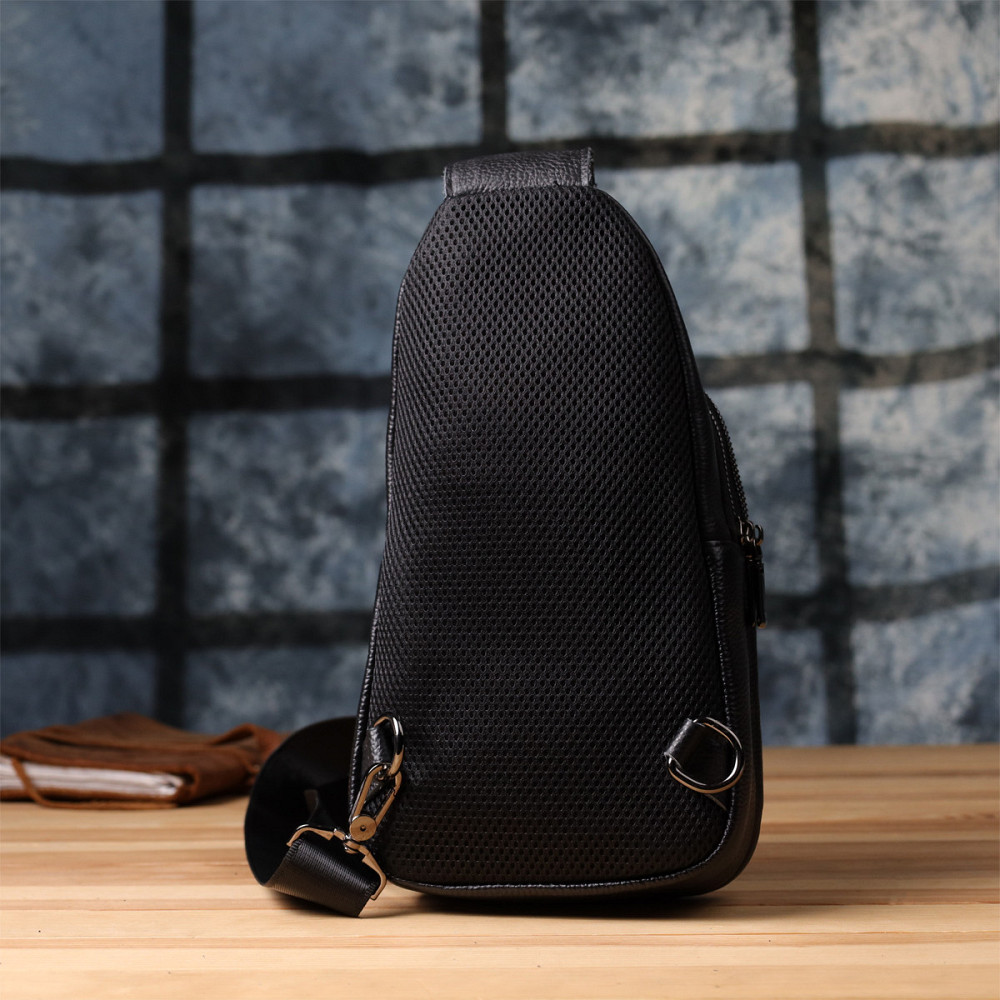 Мужская сумка через плечо из натуральной кожи Vintage 23018 Черный Киев - изображение 10