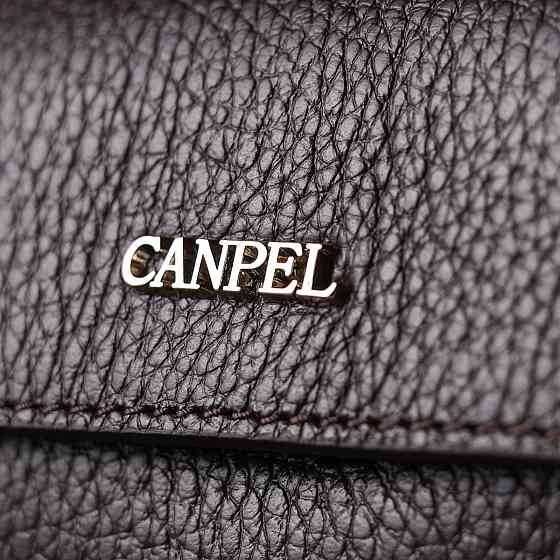 Красивый мужской клатч из натуральной зернистой кожи CANPELLINI 21559 Коричневый Киев