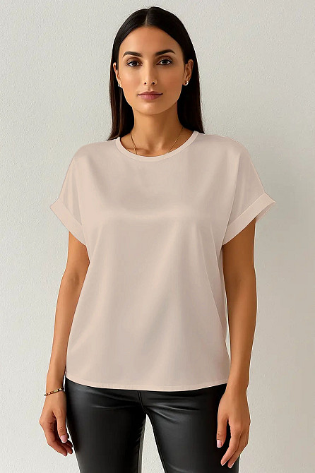 Женская футболка из шелка Бежевый S Харьков - изображение 2