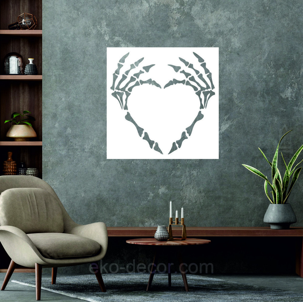 Декоративное настенное 3D Панно «Скелет», Декор на стену с объемом 50*50 см, Белый Киев - изображение 5