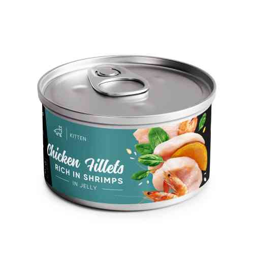 Корм вологий Savory Chicken Fillets rich in Shrimps in Jelly for Kittens філе курки з креветками в желе для кошенят, 70 г Київ