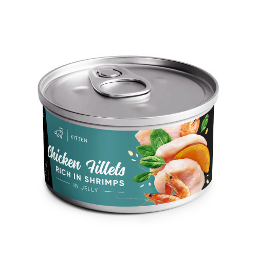 Корм вологий Savory Chicken Fillets rich in Shrimps in Jelly for Kittens філе курки з креветками в желе для кошенят, 70 г Київ - фото 1