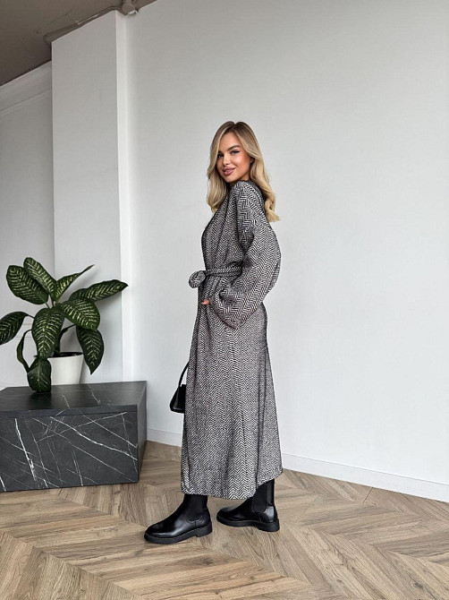 Жіночий трендовий довгий кардиган з поясом та кишенями Одеса - фото 3