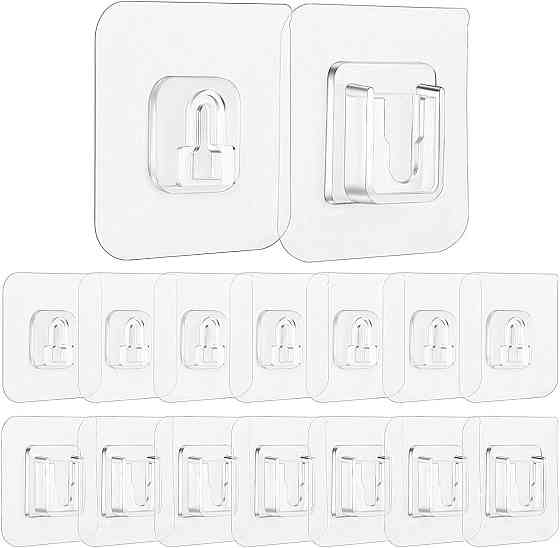 Прозорі самоклеючі крючки для стіни 5 шт 6x6 см Київ