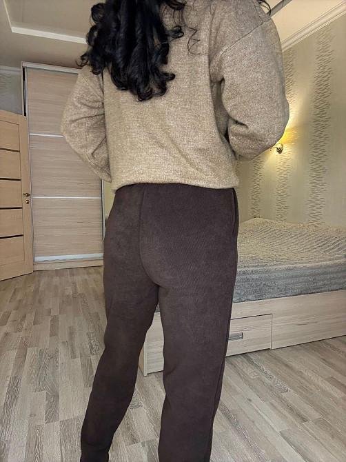 Жіночі утеплені штани мом із вельвету на щільному флісі Шоколад, 50/52 Одеса - фото 7