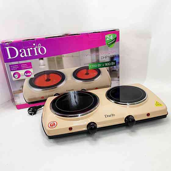 Плиты электрические бытовые 2 конфорки DARIO DHP122B 2100 Вт, Варочная настольная плита MN-45 Львов