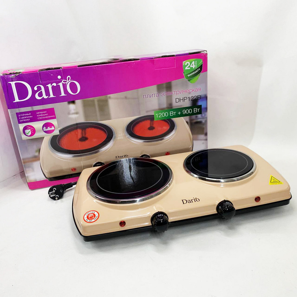 Плиты электрические бытовые 2 конфорки DARIO DHP122B 2100 Вт, Варочная настольная плита MN-45 Львов - изображение 4