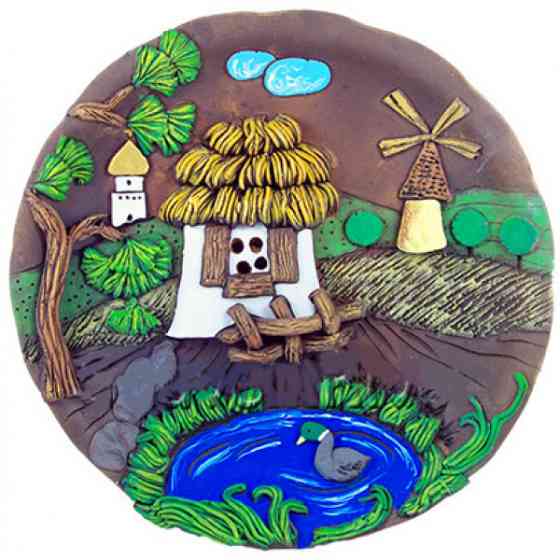 Панно настенное керамика Українська хата Киев