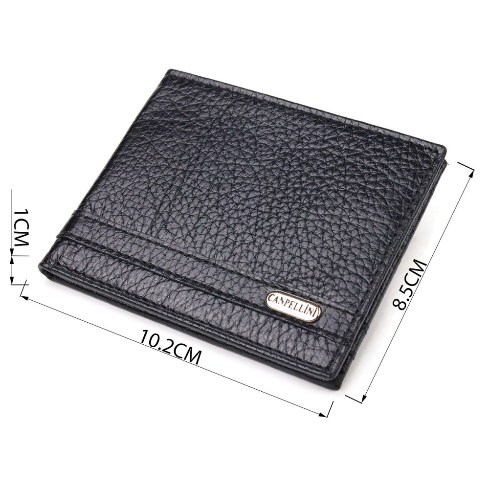 Практичный зажим из натуральной зернистой кожи CANPELLINI 21518 Черный Киев - изображение 3