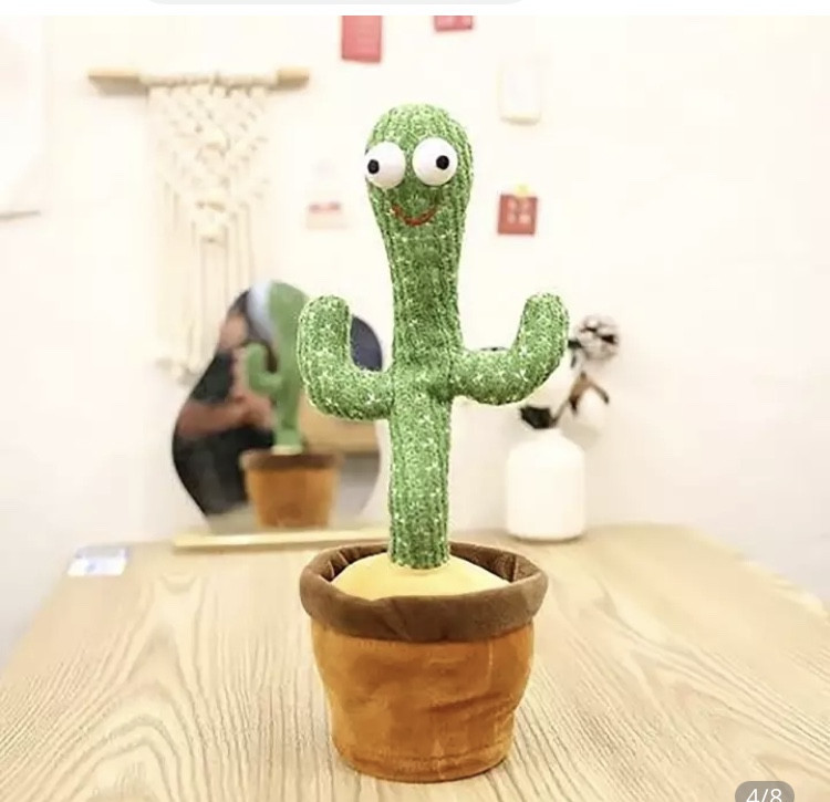 Танцюючий Кактус іграшка м'яка , зелений, розмір 35см на 12 см, (батарейки в комплект не входять)) Київ - фото 1