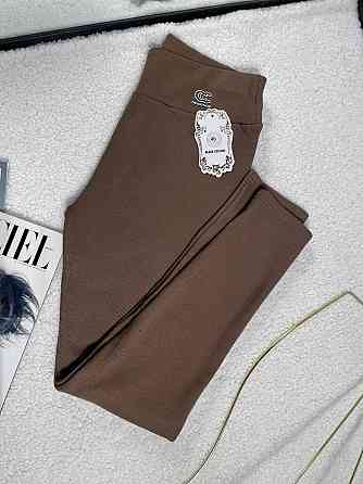 Жіночі стильні теплі лосини на хутрі рубчик Коричневий, 56/58 Одеса