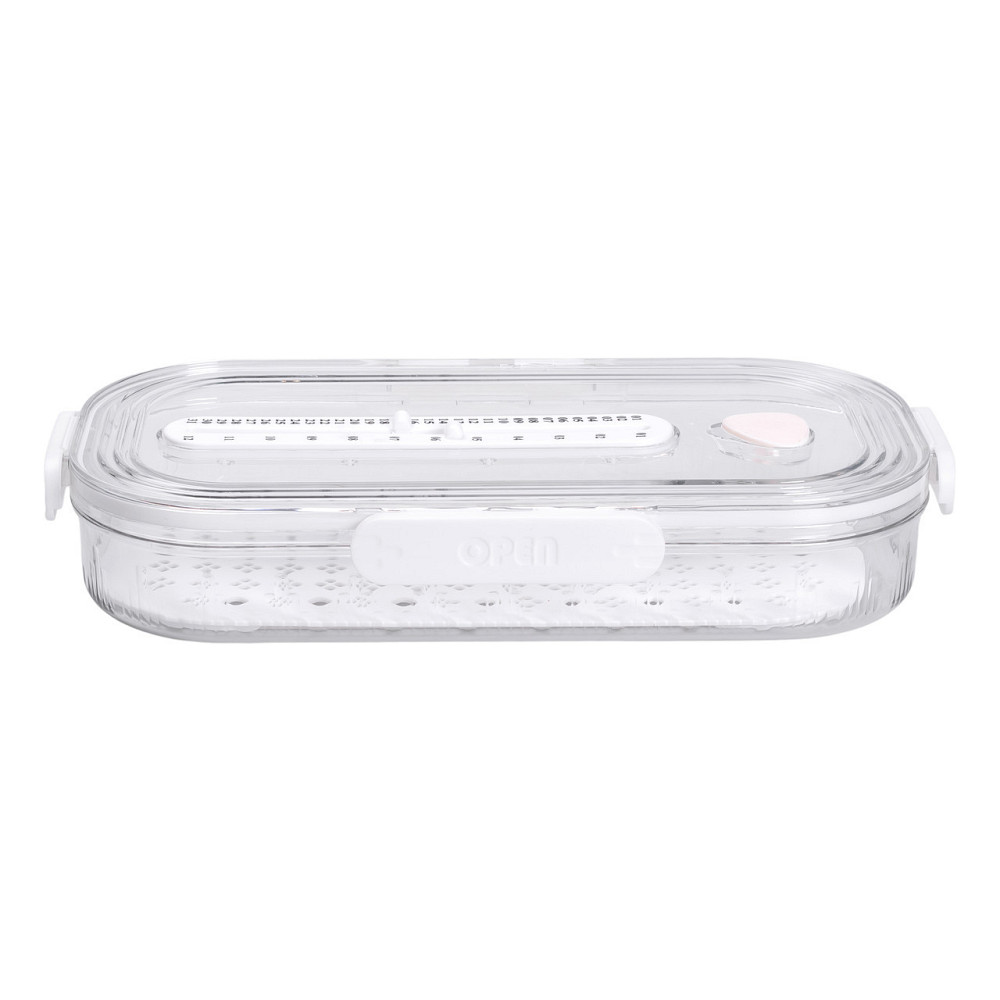 Контейнер для еды пластиковый 32.5х17.5х6 см пищевой контейнер с индикатором даты 1 л Белый HP-27-7 Киев - изображение 4