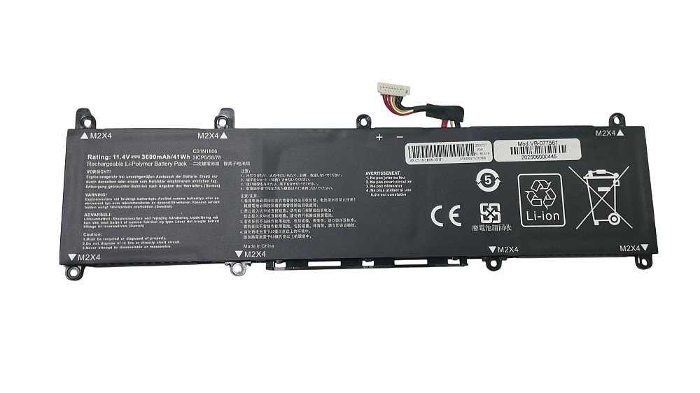 Аккумулятор для ноутбука Asus C31N1806 Vivobook S13 S330UA 11.4V Black 3600mAh OEM Вінниця - фото 1