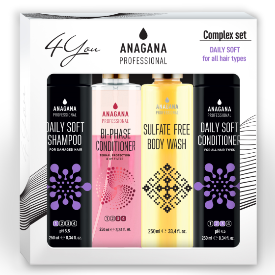Набір 4YOU "Щоденний м'який" для всіх типів волосся ANAGANA 4х250 мл Київ