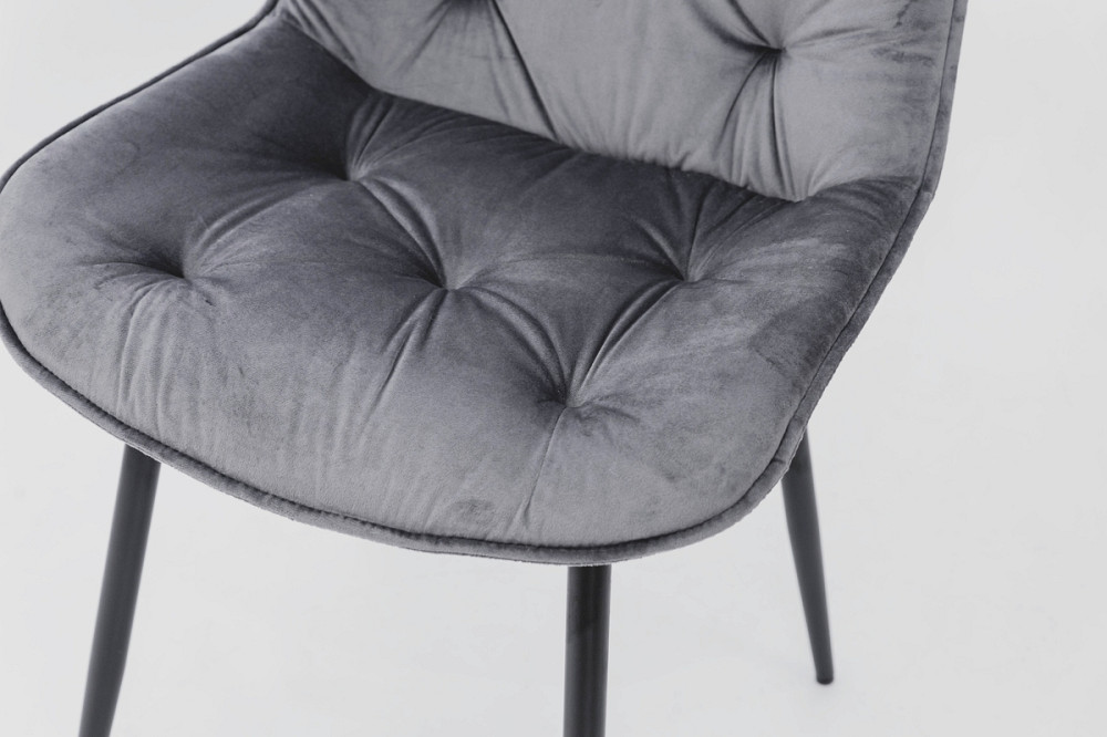 Стілець Прадо чорний/ велюр сірий Київ - фото 1