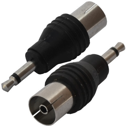 Переходник , штекер 3,5 моно - гнездо телевизионное, корпус пластик Полтава - изображение 1