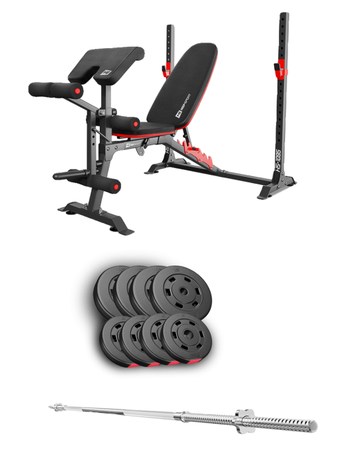 Набір Hop-Sport Premium 39кг з лавою HS-1095 та штангою Киев - изображение 1