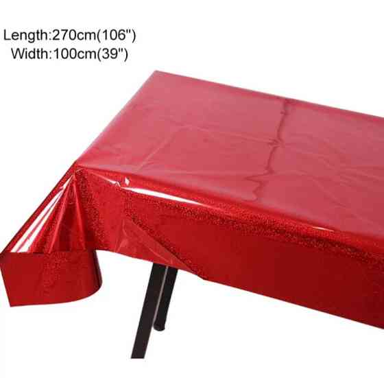 Скатерть клеенка из фольги с голограммой 270 на 100 см красный Киев