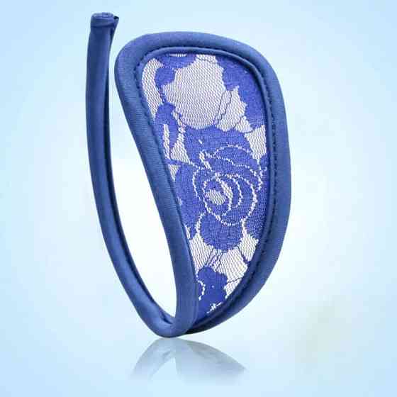 Труси без лямок сині мереживні - розмір універсальний, спандекс Київ