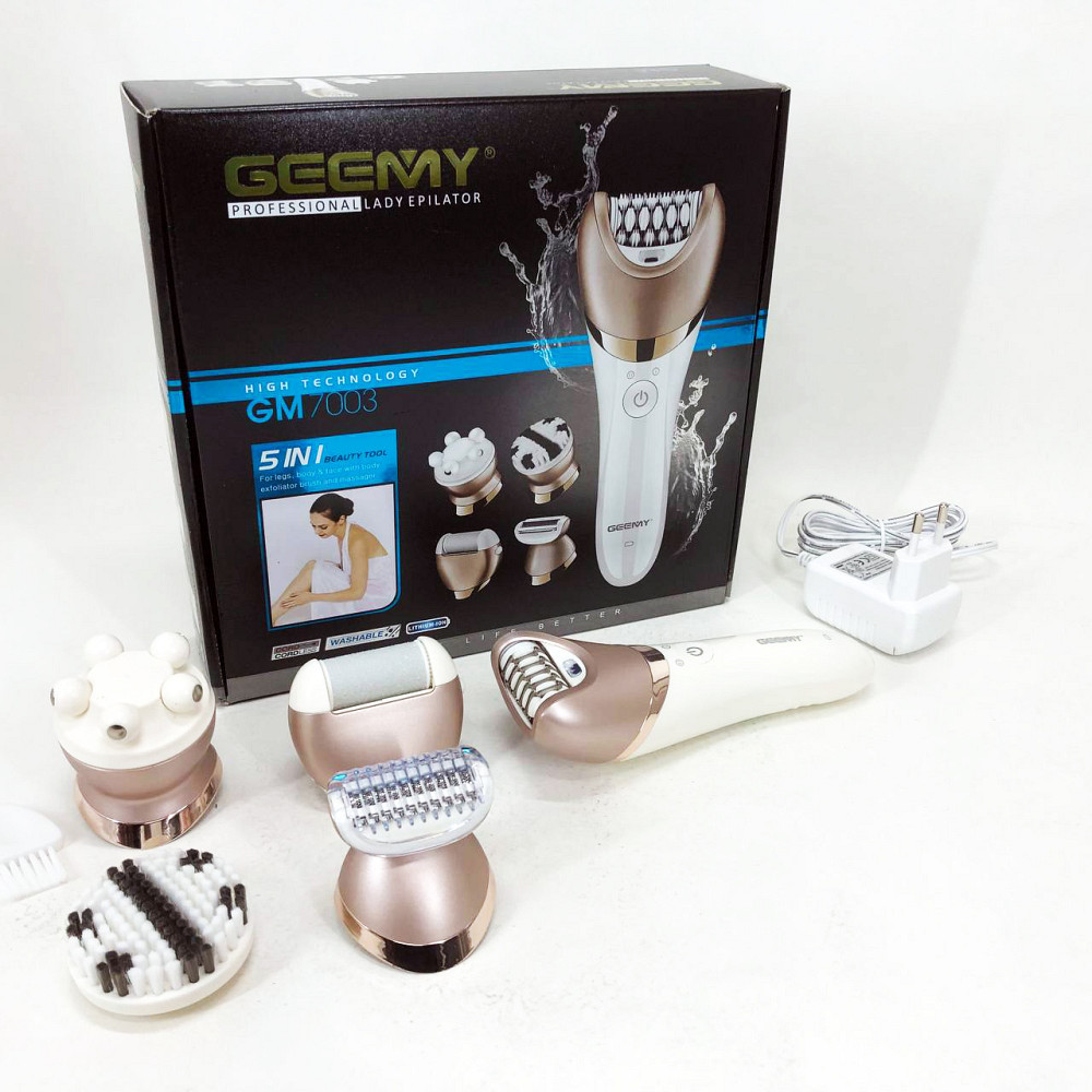 Эпилятор для ног с ионизацией GEMEI GM-7003, Триммер женский для лица и бикини Пилка рук и ног JW-78 Львов - изображение 3