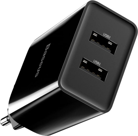 Мережевий зарядний пристрій Baseus Speed Mini Dual USB 10.5W CCFS-R01 (Чорне) Миколаїв - фото 3